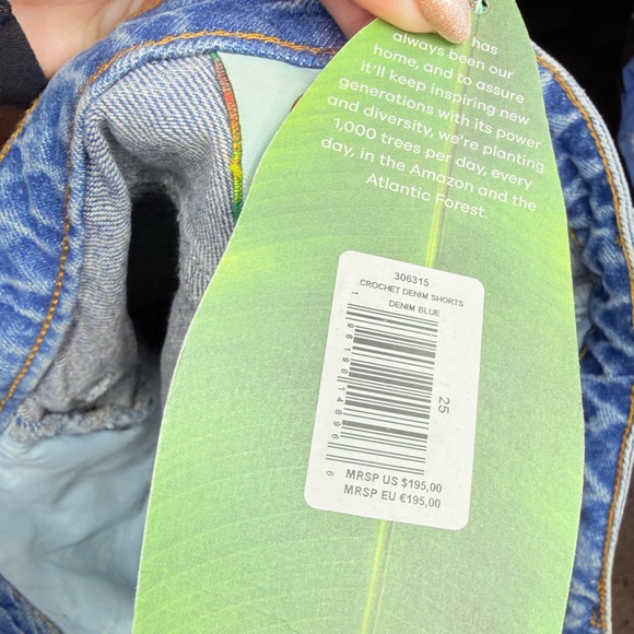 Farm Rio Colorful Crochet Denim Shorts - Picture 4 of 9